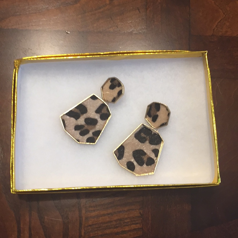 ⚡️New Trendy cheetah print faux fur earrings